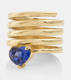 Shay Jewelry Heart Spiral 18kt gold ring with sapphire