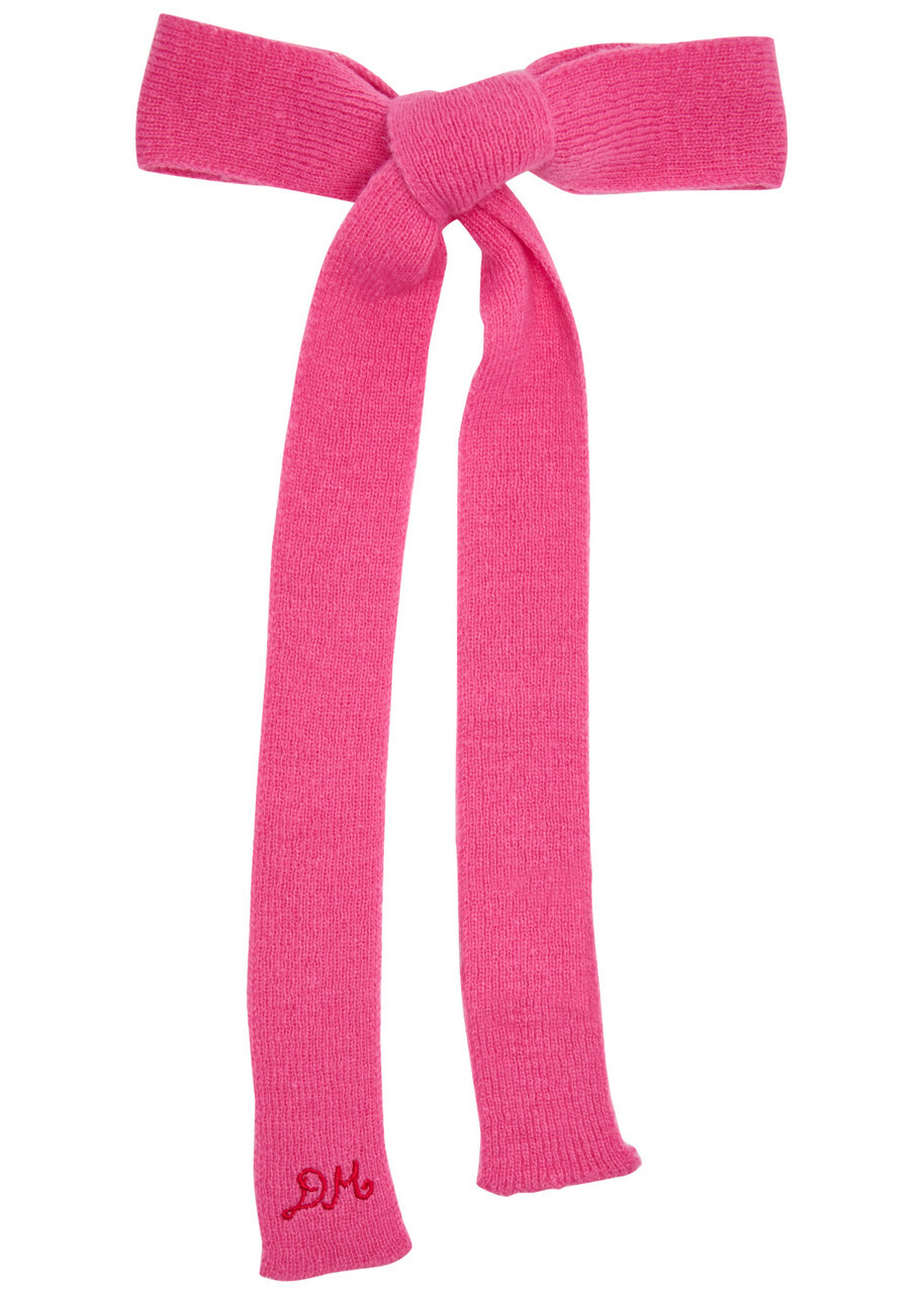 Damson Madder Striped Knitted Hair bow - Pink - One Size