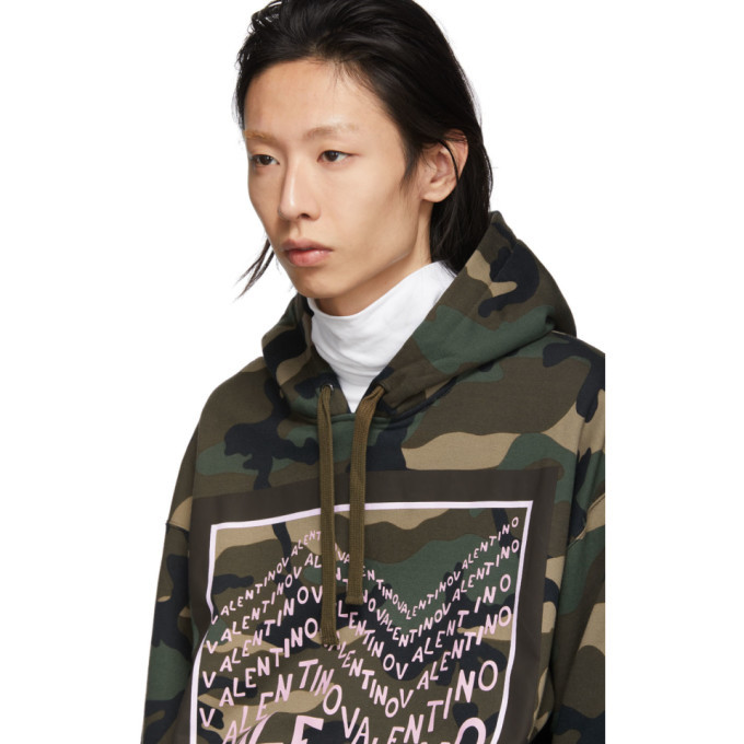 Valentino camouflage-pattern Fleece Jacket - Green