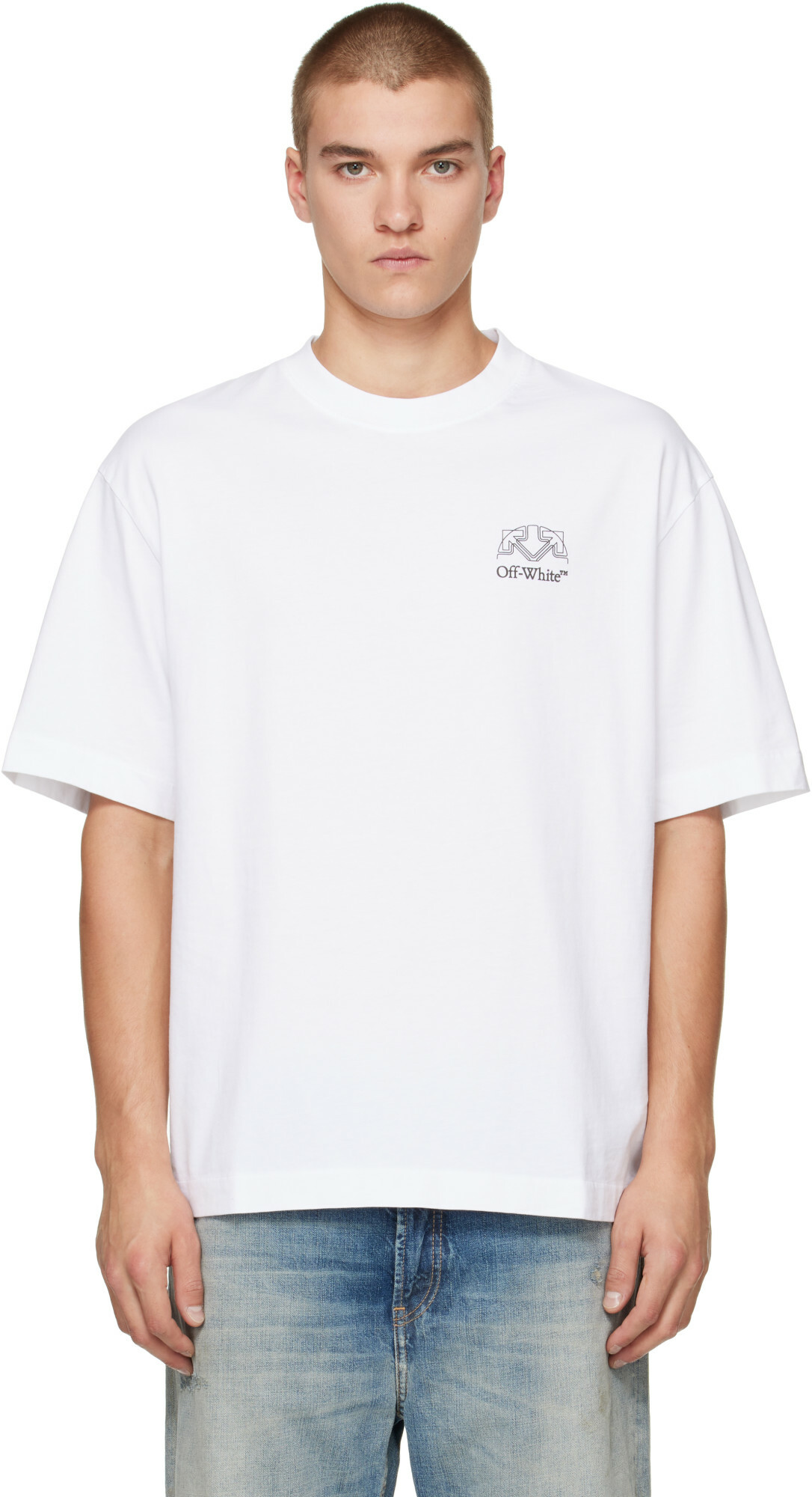 Off-White Black Oversized Diag Skulls T-Shirt Off-White