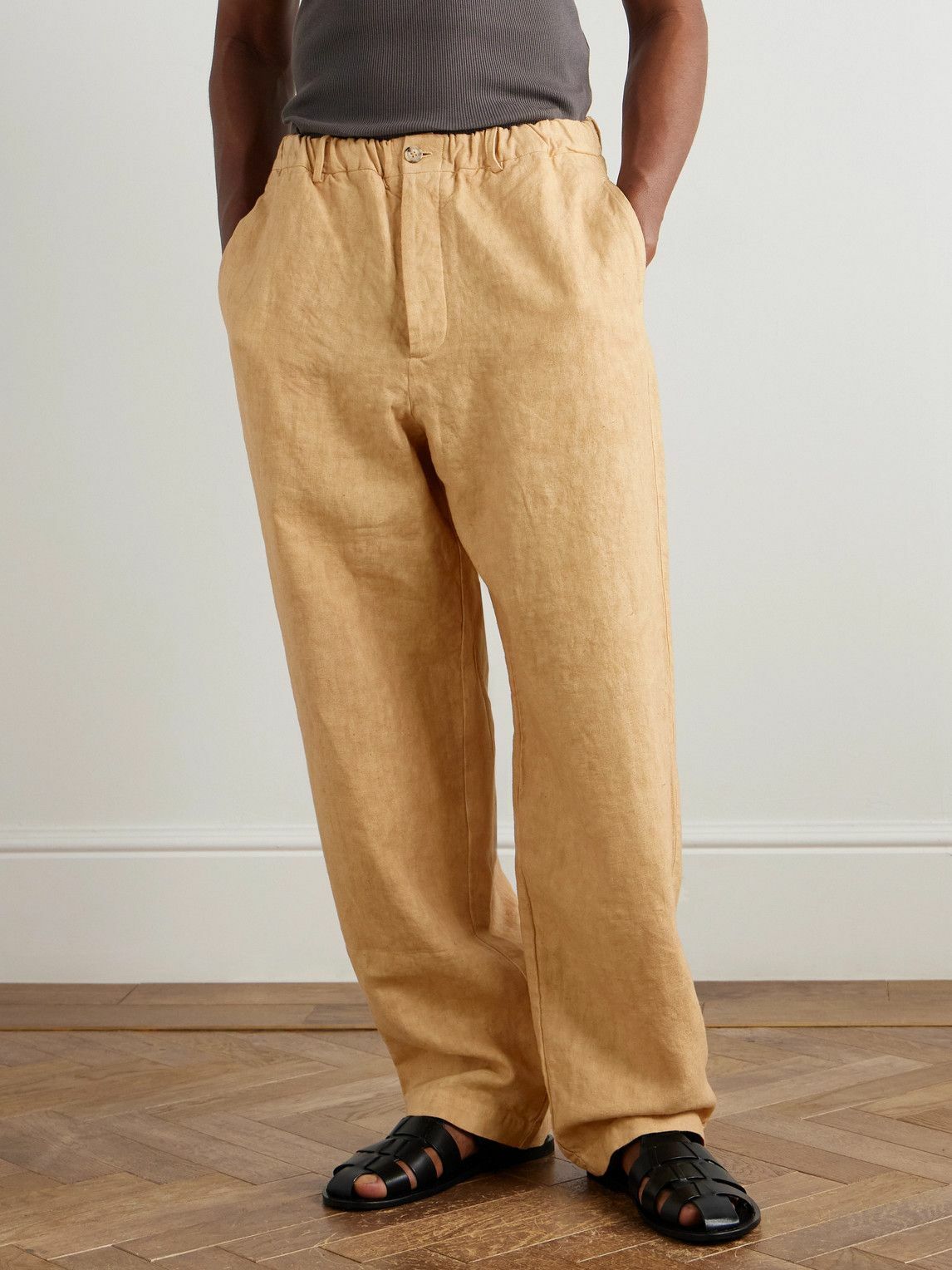 Federico Curradi - Straight-Leg Linen Trousers - Neutrals
