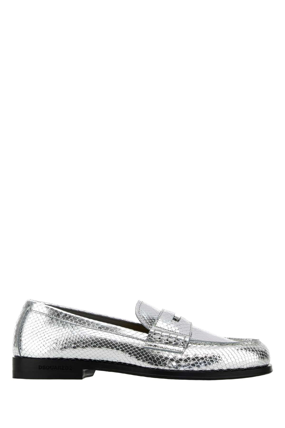 Dsquared2 Silver Leather Neoclassic Loafers