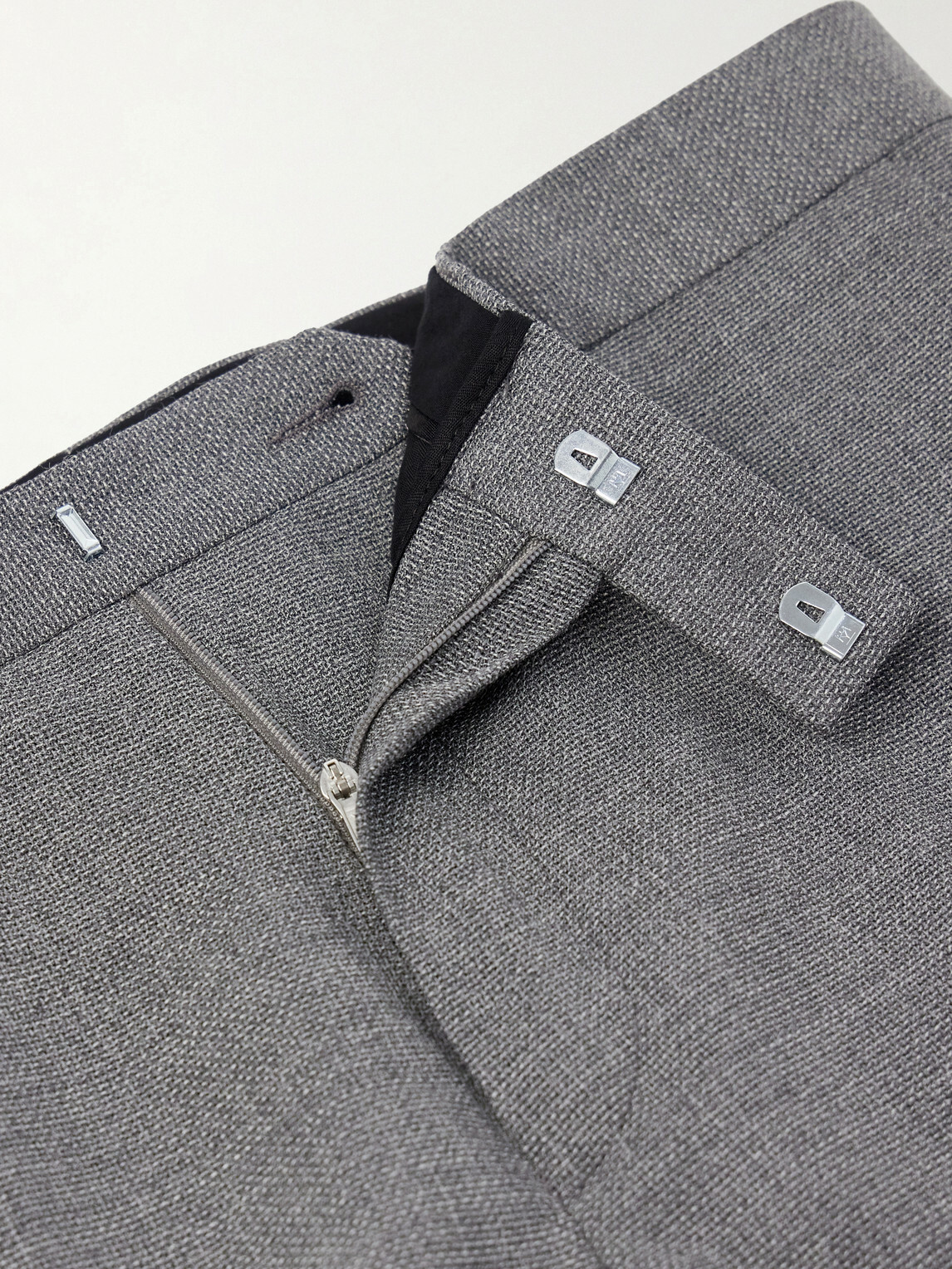 Mr P. - Slim-Fit Wool-Hopsack Suit Trousers - Gray