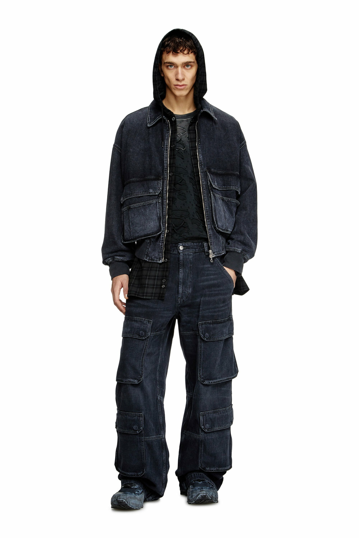 DIESEL Relaxed Jeans - D-Touch デニム カーゴ Diesel Relaxed Jeans - D-Touch - Jeans Mens in Black Diesel