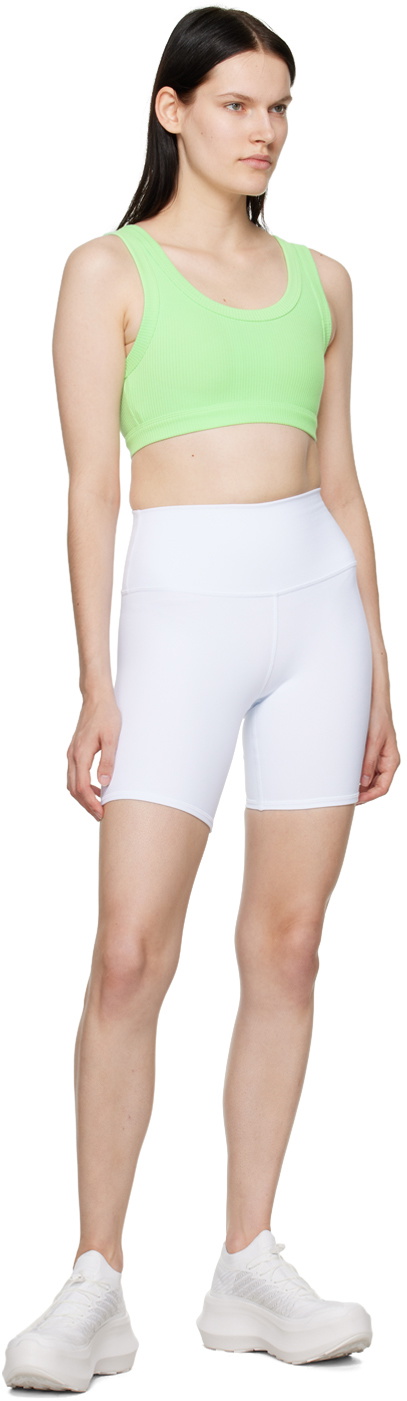 Alo White High-Waist Biker Shorts