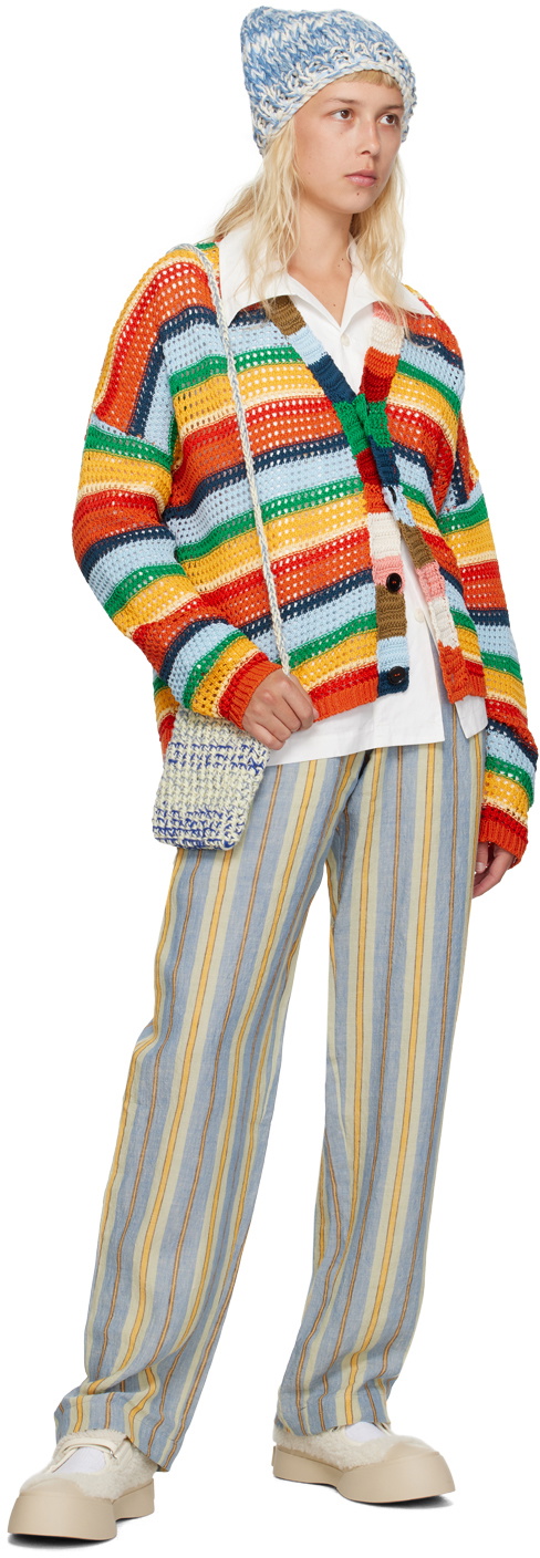 Nicholas Daley Off-White & Blue Crochet Bag