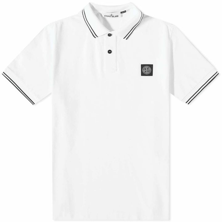 Photo: Stone Island Men's Patch Polo Shirt in White