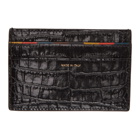 Paul Smith Black Croc Calfskin Card Holder