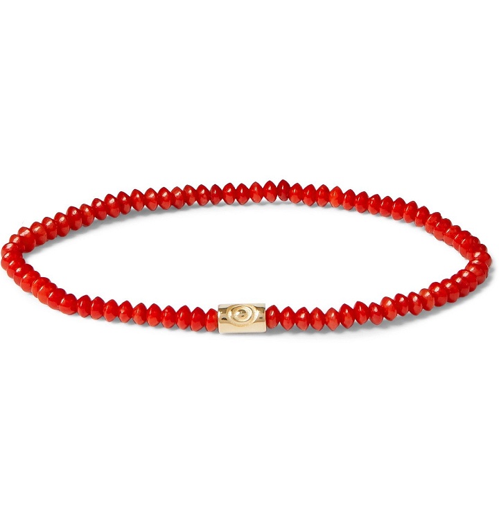Photo: Luis Morais - Gold and Bead Bracelet - Red