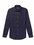 Frescobol Carioca - Cutaway-Collar Linen Shirt - Blue