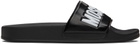 Moschino Black Rubber Pool Slides