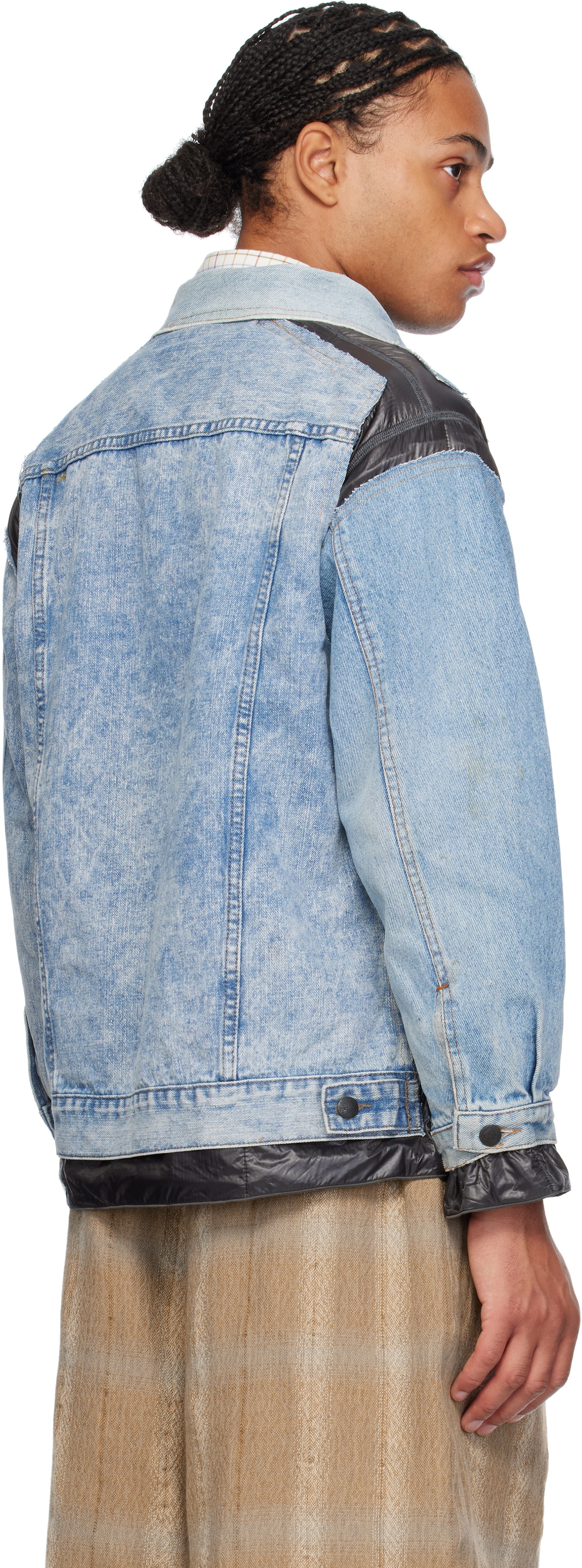 NEEDLES Indigo & Black Covered Denim Jacket