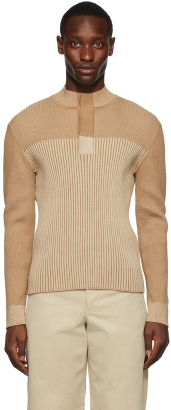 Photo: Jacquemus Tan & Beige 'La Maille Cedra' Henley