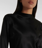 Gabriela Hearst Delwyn silk satin turtleneck top