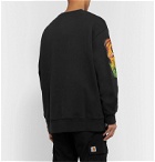 Acne Studios - Monster in My Pocket Forban Printed Fleece-Back Cotton-Jersey Sweatshirt - Black