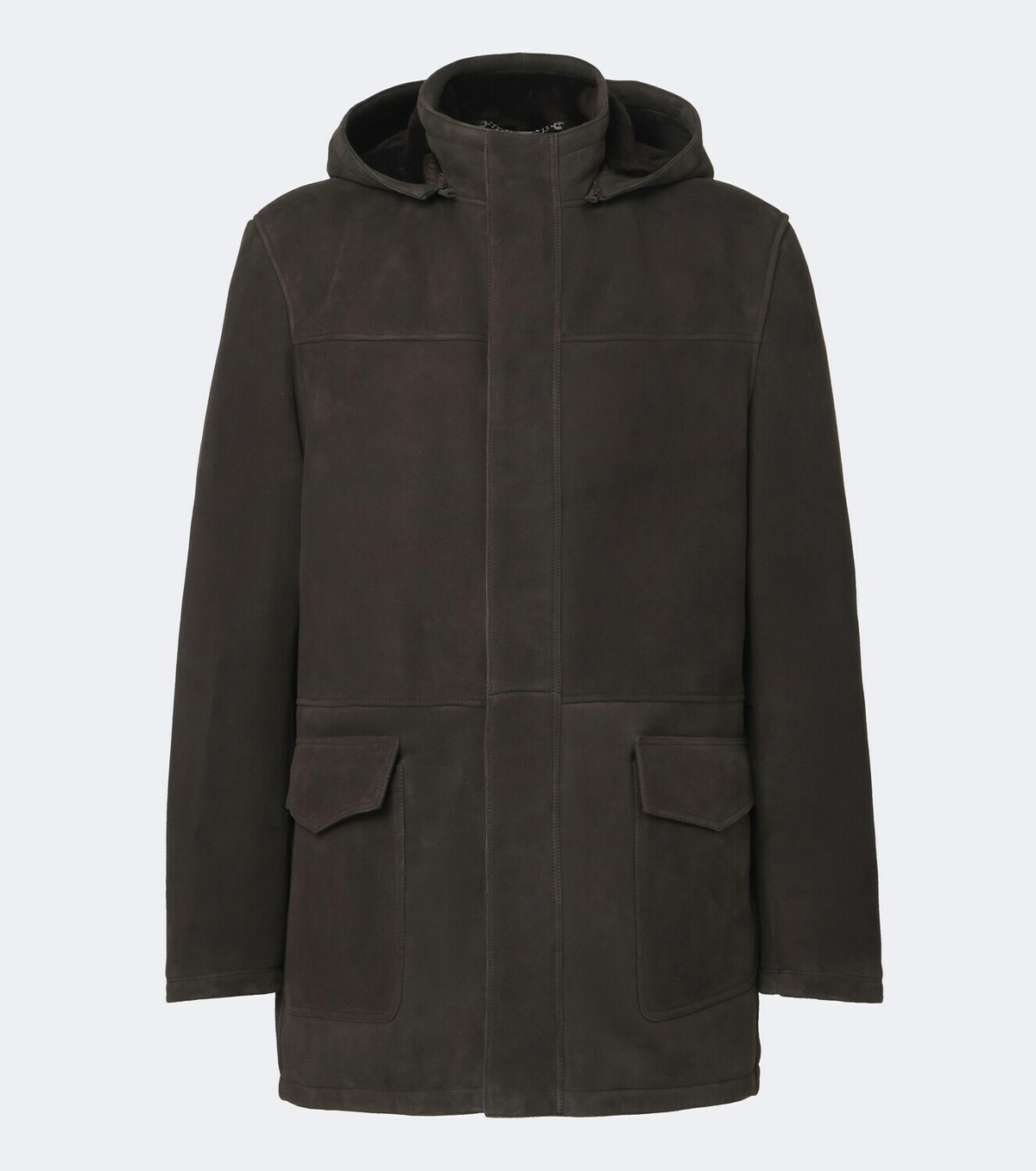 Thom Sweeney Hooded suede parka