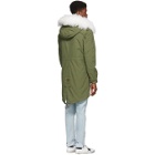Mr and Mrs Italy Green and White Fur Long Quilt Parka