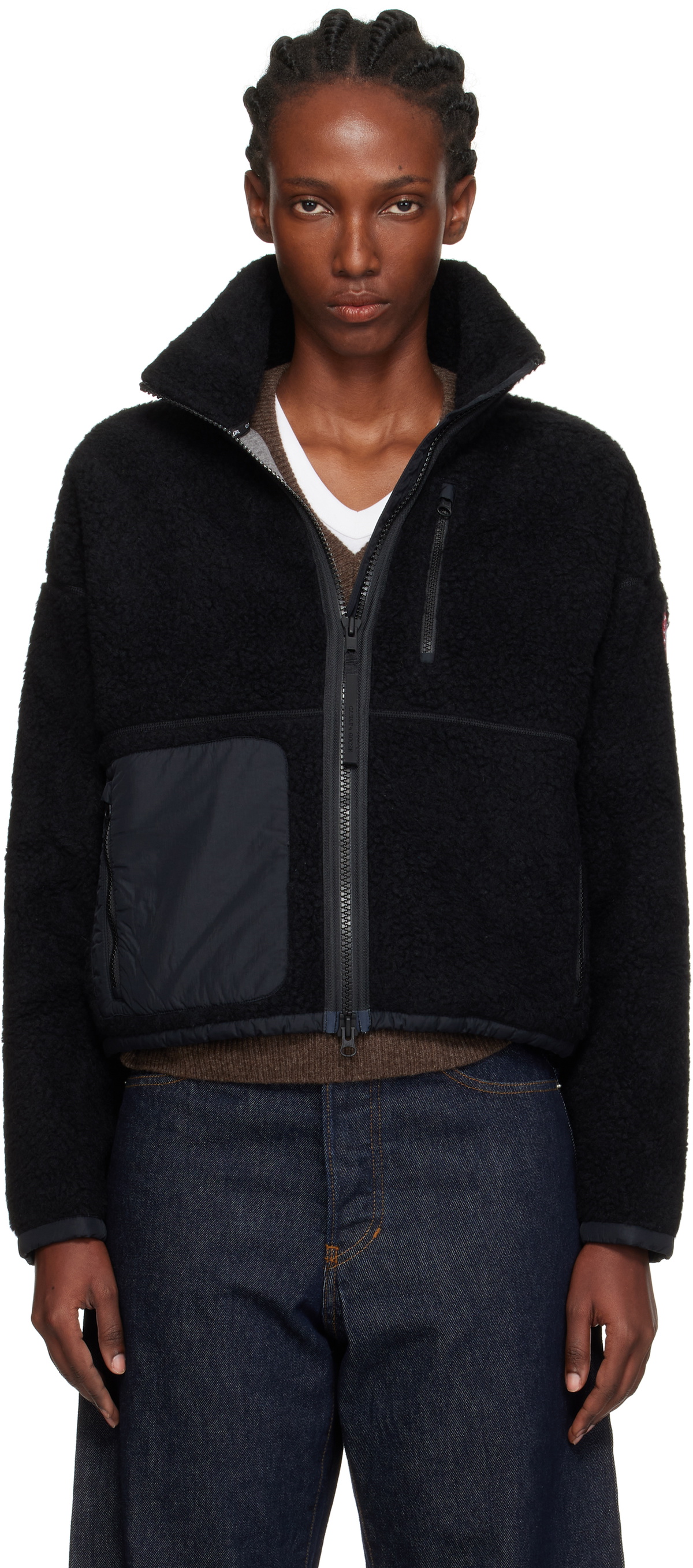 Canada Goose Black Simcoe Zip Up Fleece Sweater