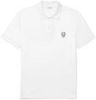 Alexander McQueen - Slim-Fit Skull-Embellished Organic Cotton-Piqué Polo Shirt - White