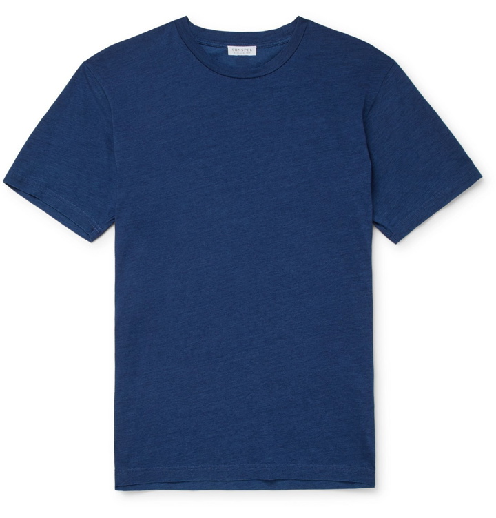 Photo: Sunspel - Indigo-Dyed Organic Cotton-Jersey T-Shirt - Unknown