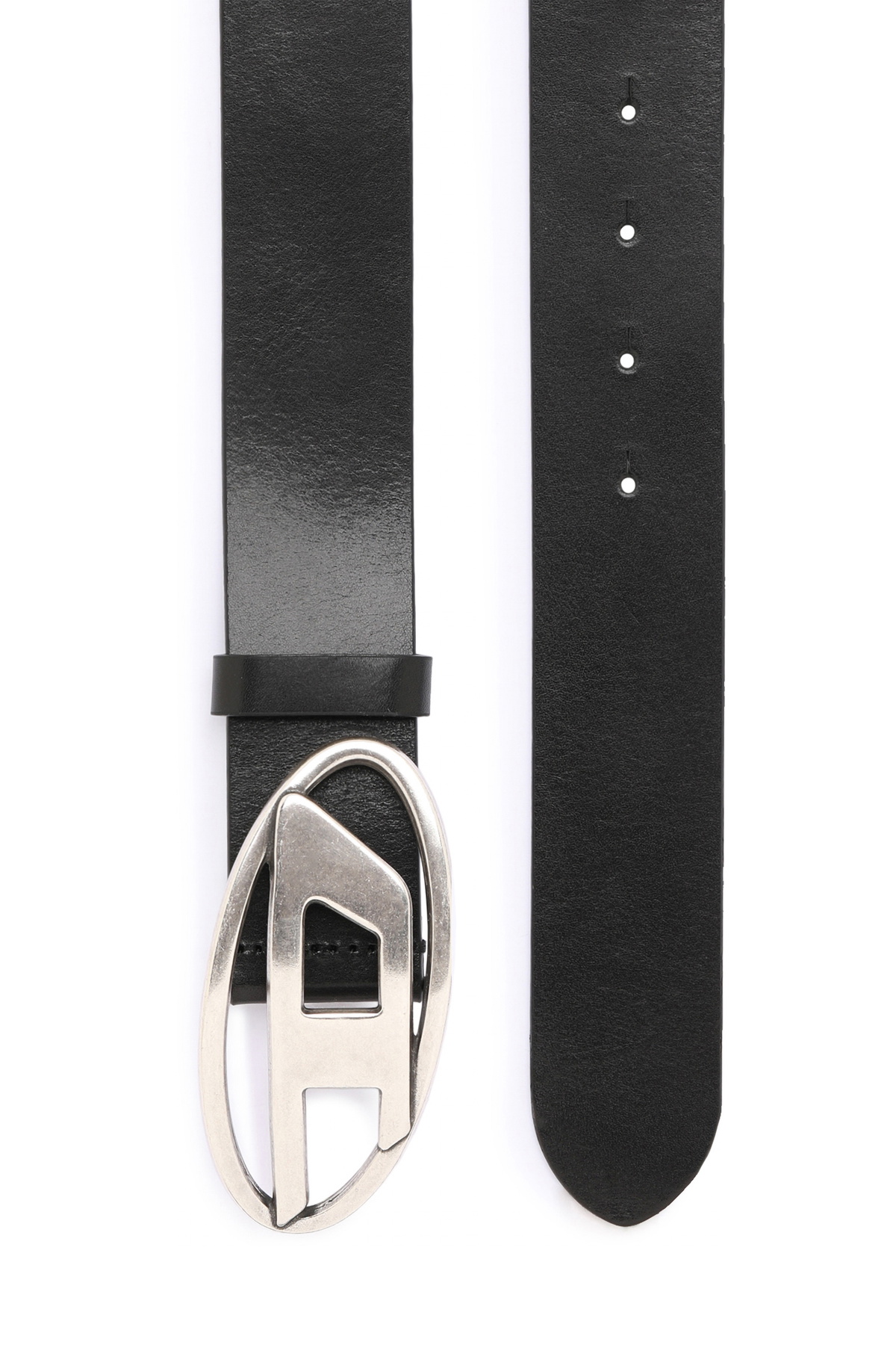 Women's 3.9cm leather belt with metallic Oval D buckle