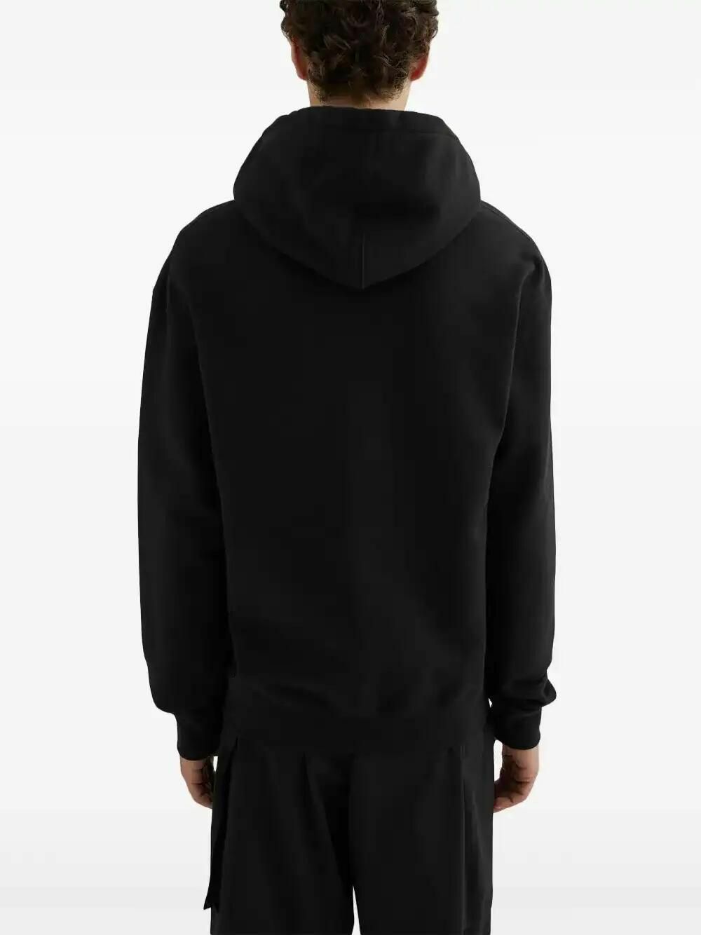 Jil Sander Black Cotton Logo-Print Hoodie