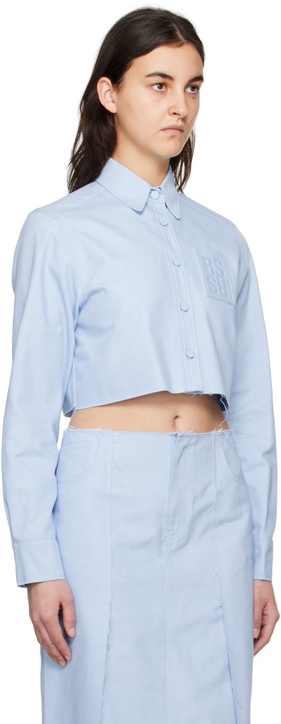Raf Simons Blue Cropped Denim Shirt