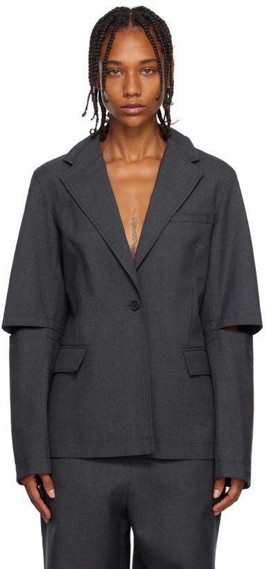 Photo: JW Anderson Gray Cutout Blazer