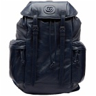 Gucci Men's Logo Leather Backpack in Black