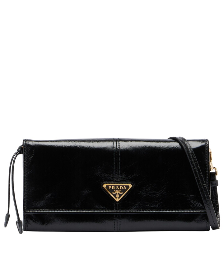 Photo: Prada Logo leather pouch with strap