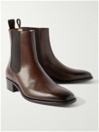 TOM FORD - Alec Patent-Leather Chelsea Boots - Brown