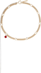 Justine Clenquet SSENSE Exclusive Gold & Red Val Necklace