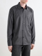 NN07 - Freddy 10052 Pinstriped Wool-Blend Flannel Shirt - Gray