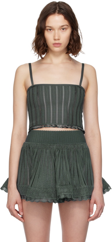 Photo: ALAÏA Gray Crinoline Knit Tank Top