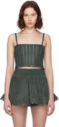 ALAÏA Gray Crinoline Knit Tank Top