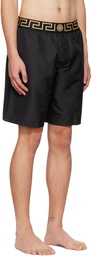 Versace Underwear Black Greca Border Swim Shorts