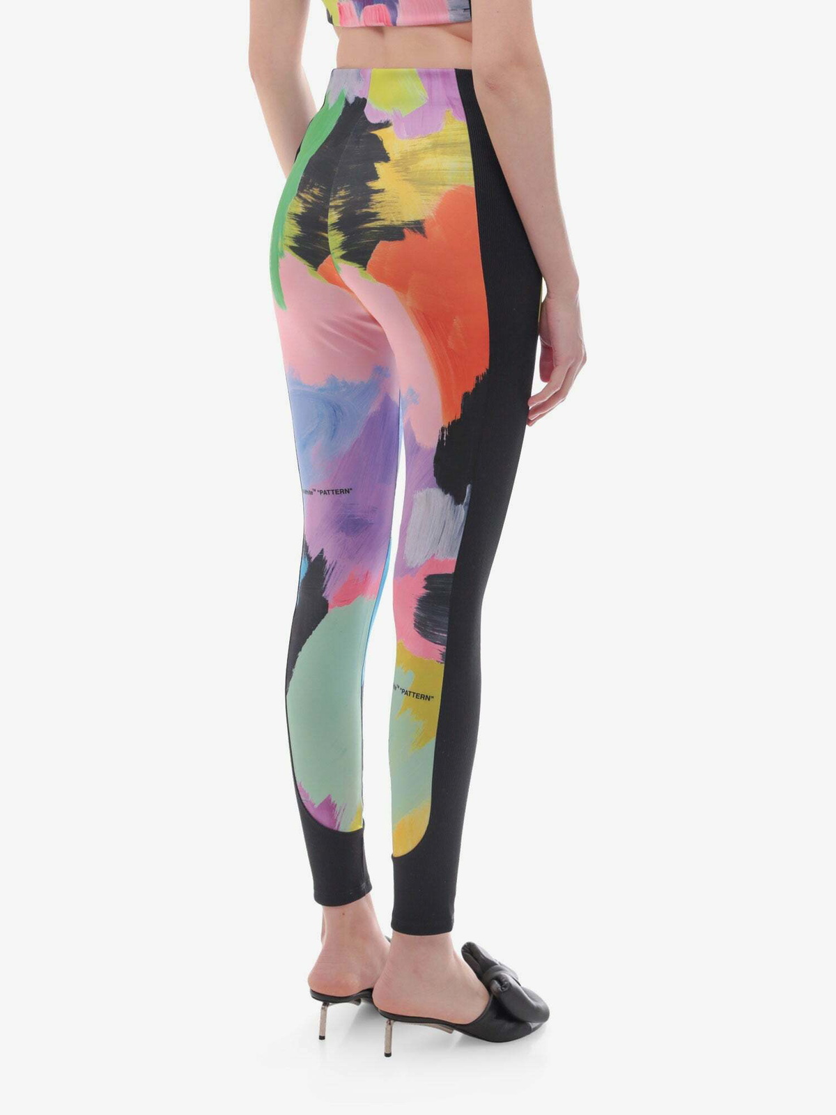 Off White Ribbed Leggings