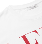 Valentino - Logo-Print Cotton-Jersey T-Shirt - White