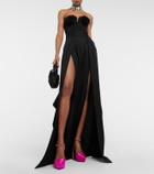 Jimmy Choo Saeda 125 embellished satin platform pumps