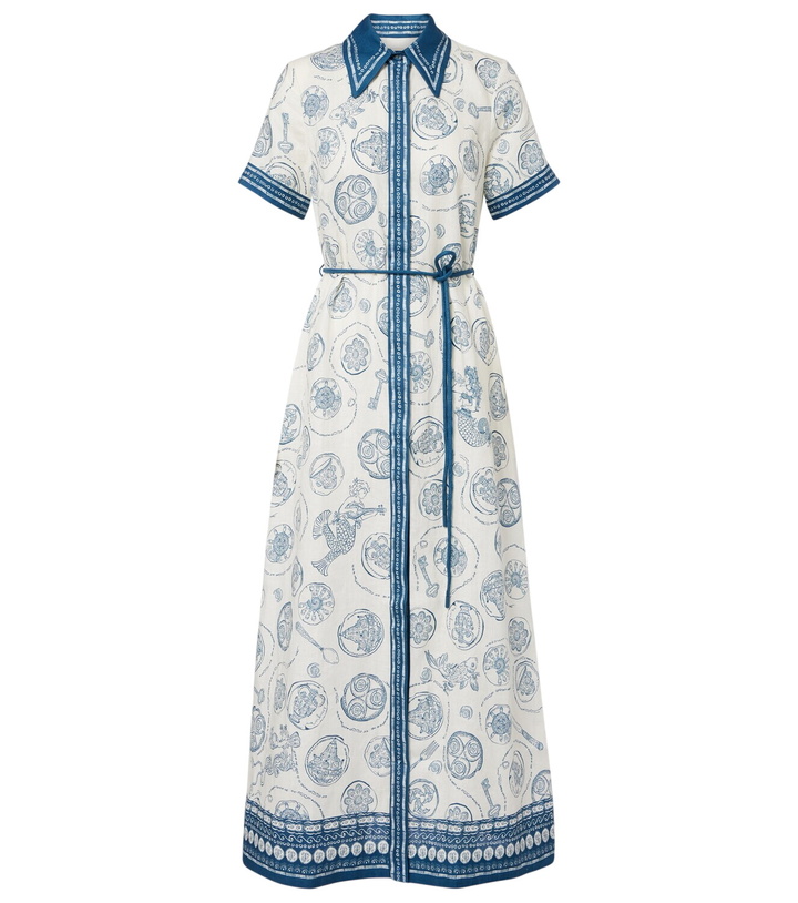Photo: Alémais Lucky belted printed linen shirt dress