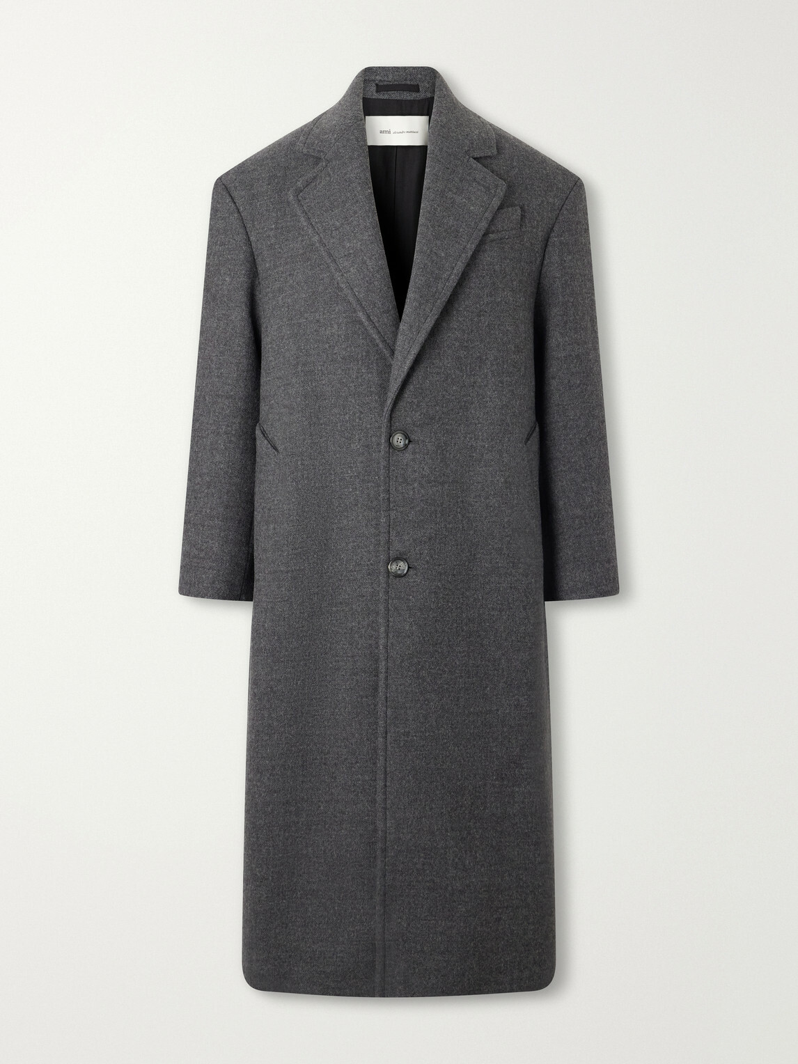 AMI PARIS - Boiled Virgin Wool-Gabardine Coat - Gray