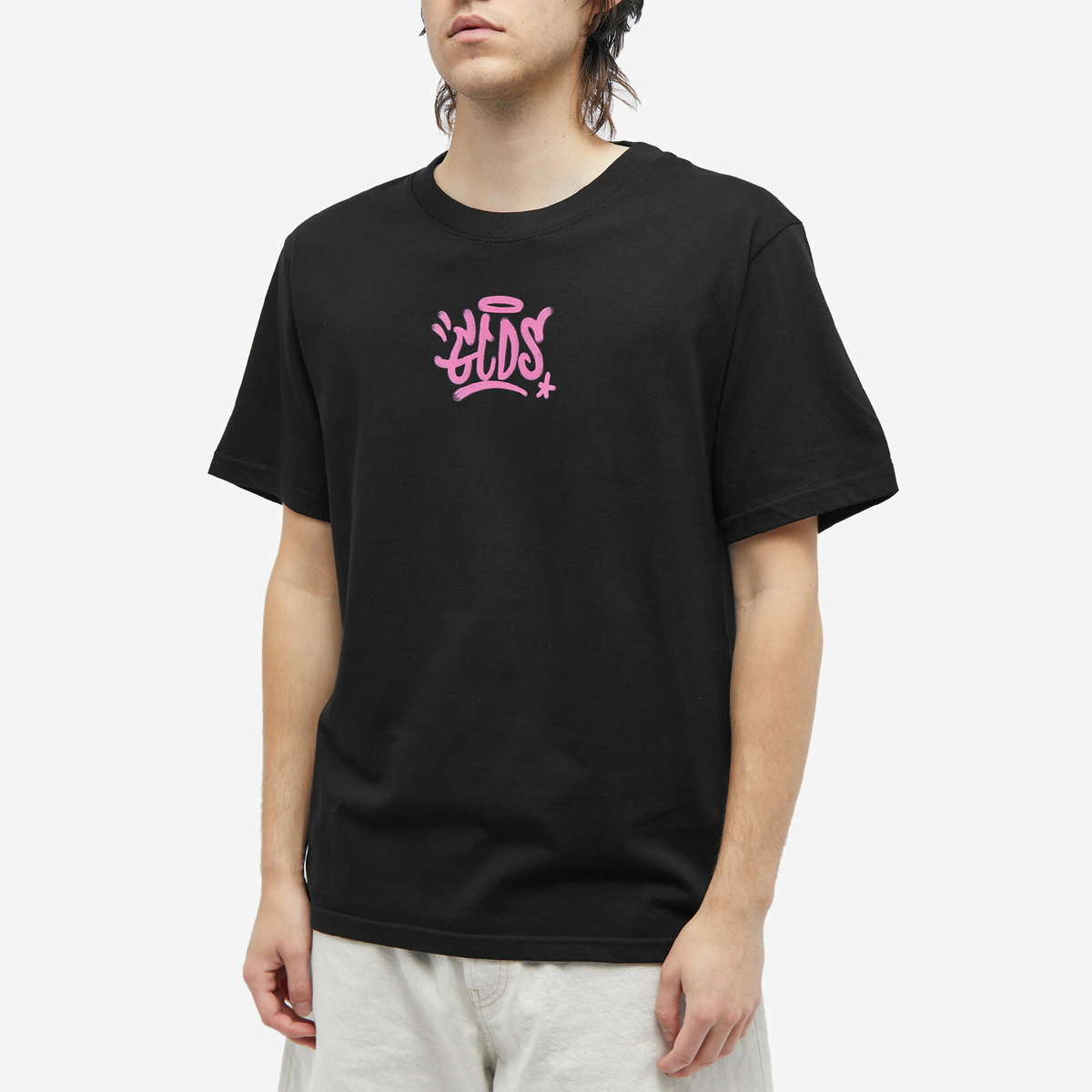 GCDS Men's Logo Graffiti T-Shirt in Black GCDS