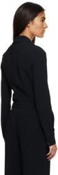 Victoria Beckham Black Spread Collar Shirt