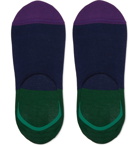 Paul Smith - Colour-Block Mercerised Stretch Cotton-Blend No-Show Socks - Men - Navy