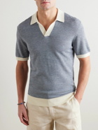 Orlebar Brown - Horton Wool and Cotton-Blend Polo Shirt - Blue