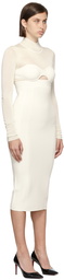 Herve Leger White Long Sleeve Corset Dress