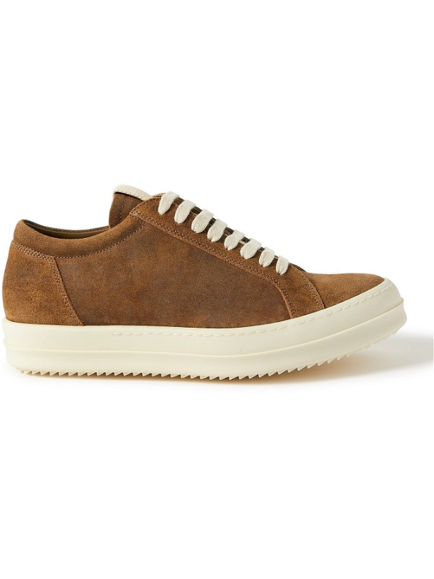 Photo: Rick Owens - Canvas-Trimmed Suede Sneakers - Brown