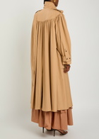 Chloe Scarf-effect Cotton-poplin Trench Coat Beige