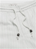 SMR DAYS - Malibu Striped Cotton-Blend Drawstring Trousers - Neutrals