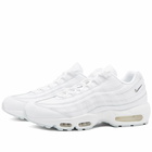 Nike Men's Air Max 95 Sneakers in White/Metallic Silver